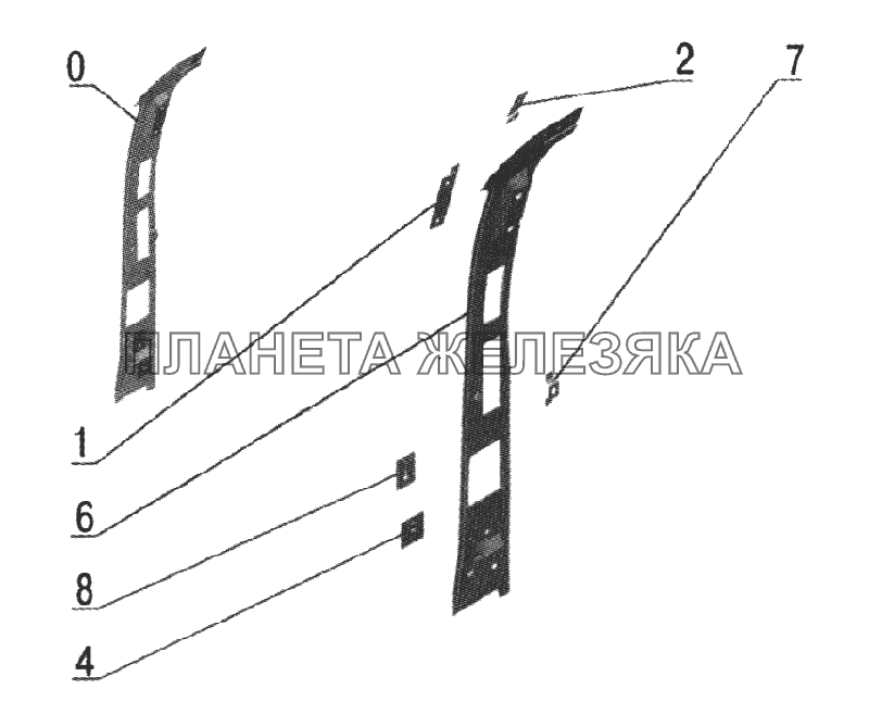 Стойка боковины передняя правая (3221-5401316) ГАЗ-2705, 3221 (куз. детали)